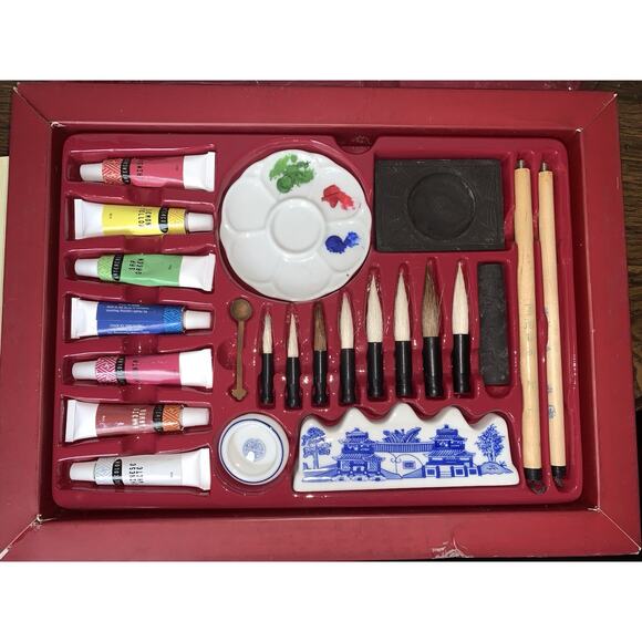 CLASSIC CHINESE BRUSH PAINTING DELUXE ART SET HELEN TSE Used Once - Picture 5 of 5